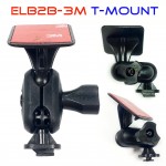 T-Mount Elbow bracket / mount 2 ball joints for daschamera, car dvr, dash cam (ELB2B-3M-T)